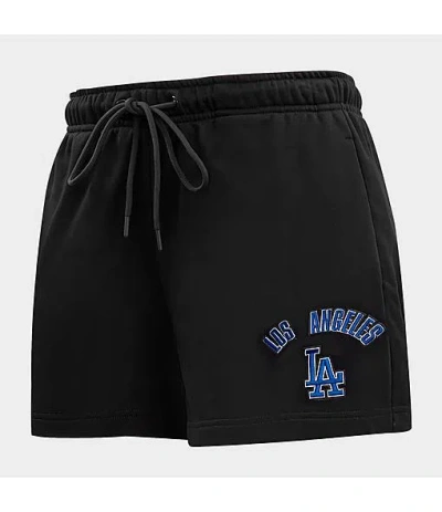 Pro Standard Women's Los Angeles Dodgers Mlb Classic Fleece Shorts In Black