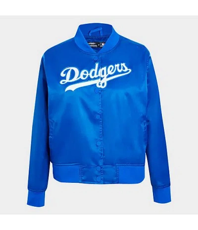 Pro Standard Women's Los Angeles Dodgers Mlb Classic Satin Jacket In Blue