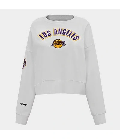 Pro Standard Women's Los Angeles Lakers Nba Classic Fleece Crewneck Sweatshirt In Gray