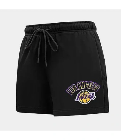 Pro Standard Women's Los Angeles Lakers Nba Classic Fleece Shorts In Black