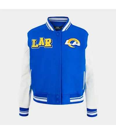 Pro Standard Women's Los Angeles Rams Nfl Mashup Rib Wool Varsity Jacket In Multi