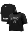 Pro Standard Women's Maxx Crosby Black Las Vegas Raiders Player Name Number Cropped Boxy T-shirt
