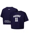 Pro Standard Women's Micah Parsons Navy Dallas Cowboys Player Name Number Cropped Boxy T-shirt In Black