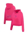 Pro Standard Women's Pink Los Angeles Chargers Triple Pink Cropped Fleece Pullover Hoodie In Pink