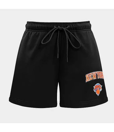Pro Standard Women's New York Knicks Nba Classic Fleece Shorts In Black