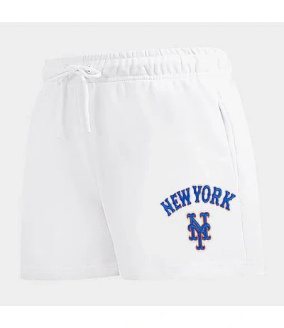 Pro Standard Women's New York Mets Mlb Classic Fleece Shorts In White