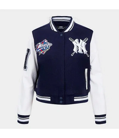 Pro Standard Women's New York Yankees Mlb Mash Up Rib Wool Varsity Jacket