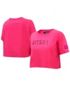 Pro Standard Women's Pink Houston Astros Triple Pink Boxy Cropped T-shirt In Pink