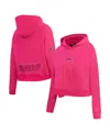 Pro Standard Women's Pink Los Angeles Chargers Triple Pink Cropped Fleece Pullover Hoodie In Pink