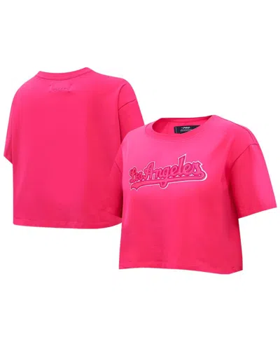 Pro Standard Women's Pink Los Angeles Dodgers Triple Pink Boxy Cropped T-shirt