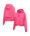 Pro Standard Women's Pink Miami Dolphins Triple Pink Cropped Fleece Pullover Hoodie In Pink