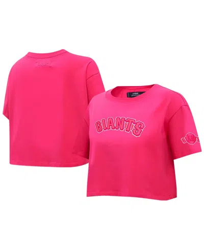 Pro Standard Women's Pink San Francisco Giants Triple Pink Boxy Cropped T-shirt