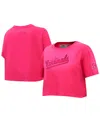 Pro Standard Women's Pink St. Louis Cardinals Triple Pink Boxy Cropped T-shirt In Pink
