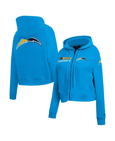 Pro Standard Women's Powder Blue Los Angeles Chargers Split Logo Full-zip Hoodie