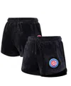 Pro Standard Women's  Black Chicago Cubs Classic Velour Lounge Shorts In Black