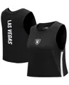 Pro Standard Women's  Black Las Vegas Raiders Ombre Wordmark Classic Cropped Tank Top In Black