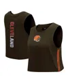 Pro Standard Women's  Brown Cleveland Browns Ombre Wordmark Classic Cropped Tank Top In Brown