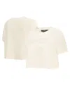 Pro Standard Cream Brooklyn Nets Neutral Boxy Crop T-shirt In Cream