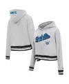 Pro Standard Heather Gray Charlotte Hornets Script Tail Cropped Pullover Hoodie In Heather Gray