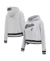 Pro Standard Heather Gray Dallas Mavericks Script Tail Cropped Pullover Hoodie In Heather Gray