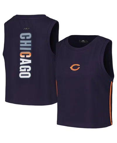 Pro Standard Women's  Navy Chicago Bears Ombre Wordmark Classic Cropped Tank Top