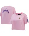 Pro Standard Women's  Pink Minnesota Vikings Cropped Boxy T-shirt In Pink