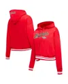 Pro Standard Women's  Red New Orleans Pelicans Script Tail Cropped Pullover Hoodie In Red
