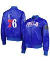 Pro Standard Women's  Royal Philadelphia 76ers Classics Satin Full-snap Jacket In Royal