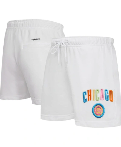 Pro Standard Women's  White Chicago Cubs Washed Neon Shorts