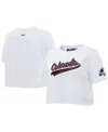 PRO STANDARD WOMEN'S PRO STANDARD WHITE COLORADO AVALANCHE BOXY SCRIPT TAIL CROPPED T-SHIRT