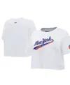 Pro Standard Women's  White New York Islanders Boxy Script Tail Cropped T-shirt In White