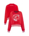 Pro Standard Women's Red Detroit Red Wings Area Code Cropped Pullover Sweatshirt In Red