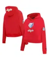 Pro Standard Women's Red Memphis Grizzlies 2024/25 City Edition Chenille Applique Cropped Pullover Hoodie In Red