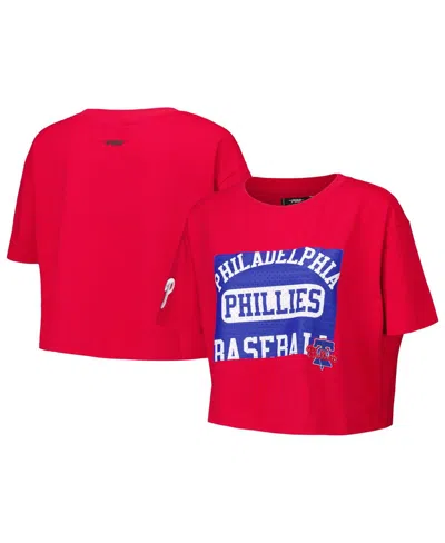 Pro Standard Women's Red Philadelphia Phillies Made To Play Boxy Cropped T-shirt