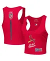 Pro Standard Women's Red St. Louis Cardinals Fast Lane Fitted Tri-blend Cropped Tank Top In Red