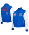 Pro Standard Women's Royal Chicago Cubs Game Day Classics Wool Full-zip Varsity Jacket In Royal