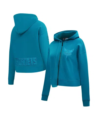 Pro Standard Women's Teal Charlotte Hornets Triple Tonal Full-zip Hoodie