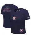 Pro Standard Women's Navy Houston Astros Game Day Classics Baby Doll Cropped T-shirt In Blue