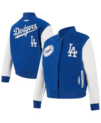 Pro Standard Women's Royal Los Angeles Dodgers Game Day Classics Wool Full-zip Varsity Jacket