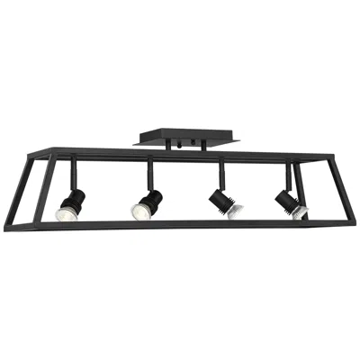 Pro Track Carmel Flat Black Cage 4-light Led Track Fixture