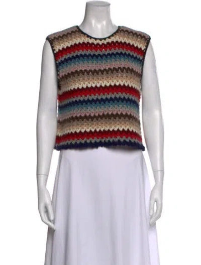 Pre-owned Proche Baby Alpaca Striped Sweater In Multi