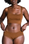 Proclaim Square Neck Ultra Soft Longline Bralette In Deep Nude