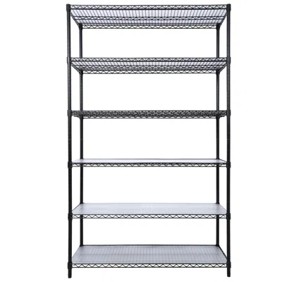 Pro-crate 6 Tier 6000lbs Capacity Nsf Metal Shelf Wire Shelving Unit, Heavy Duty Adjustable Storage Rack With  In Gray