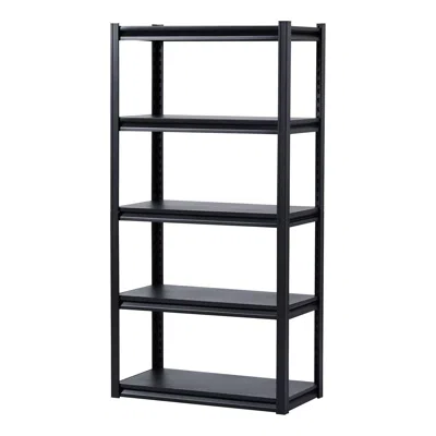 Pro-crate Storage Shelves, 2000 Lbs, 5 Tier Garage Storage Shelving, 16" D X 32" W X 63" H Adjustable Metal Sh In Black