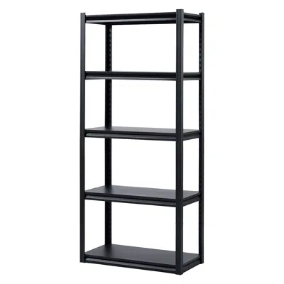 Pro-crate Storage Shelves, 2000 Lbs, 5 Tier Garage Storage Shelving, 16" D X 32" W X 72" H Adjustable Metal Sh In Black