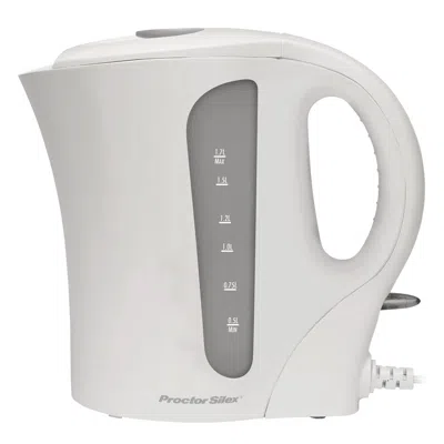 Proctor Silex 1.7 Liter Plastic Durable Electric Kettle In White