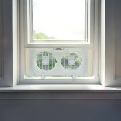Proctor Silex 9 Inch 56w Twin Window Fan In White