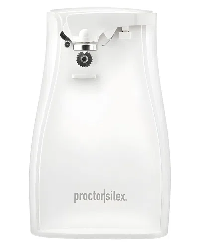 Proctor Silex Can Opener With Knife Sharpener In White