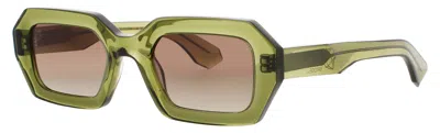 Pre-owned Prodesign Sunglasses Champagne Light Transparent In Green