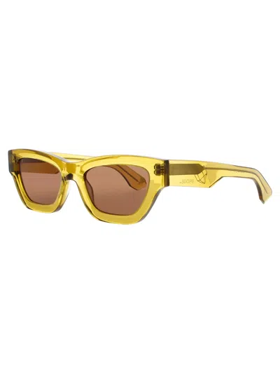Prodesign Tigereye Oversized Unisex Sunglasses In Yellow